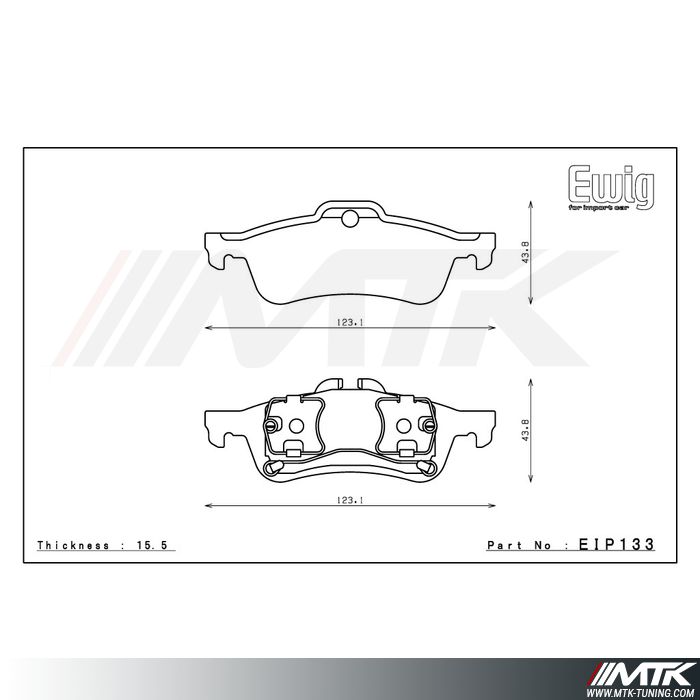 Plaquettes Endless ME20 EIP133 pour MINI R50･R52･R53